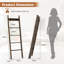 5-Tier Bamboo Rug Ladder With 4 Removable Hooks