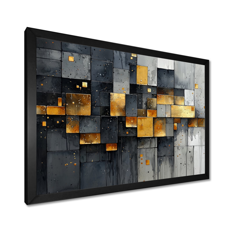 Art géométrique Pulse, Reproduction encadrée d'une seule photo, Noir, H 12 po x l 20 po