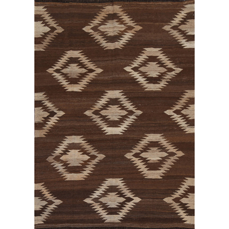 Tapis oriental à teinture naturelle Kilim, Rectangle 4 pi 11 po x 6 pi 7 po