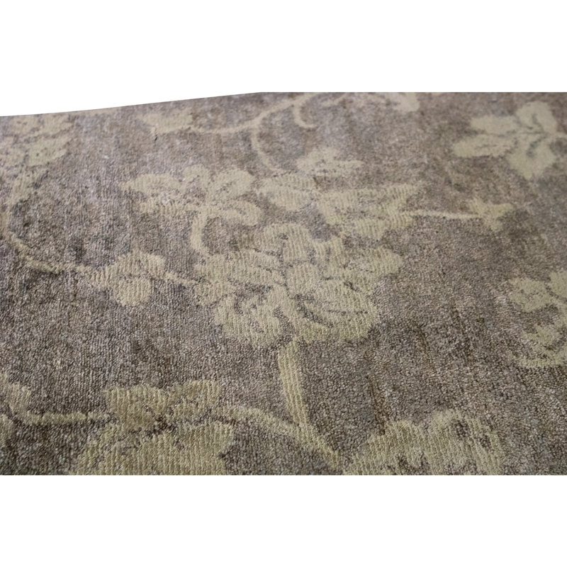 High-Quality Hand-Knotted Olive Area Rug