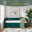 Lit de jour simple rembourré avec lit gigogne, port USB, poches latérales, dossier à profil en V moderne, aucun sommier nécessaire, pour chambre à coucher, chambre d'amis-560602324
