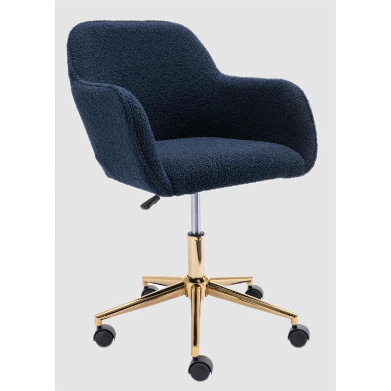 Maxton Velvet Office Chair, Dark Gray, Teddy