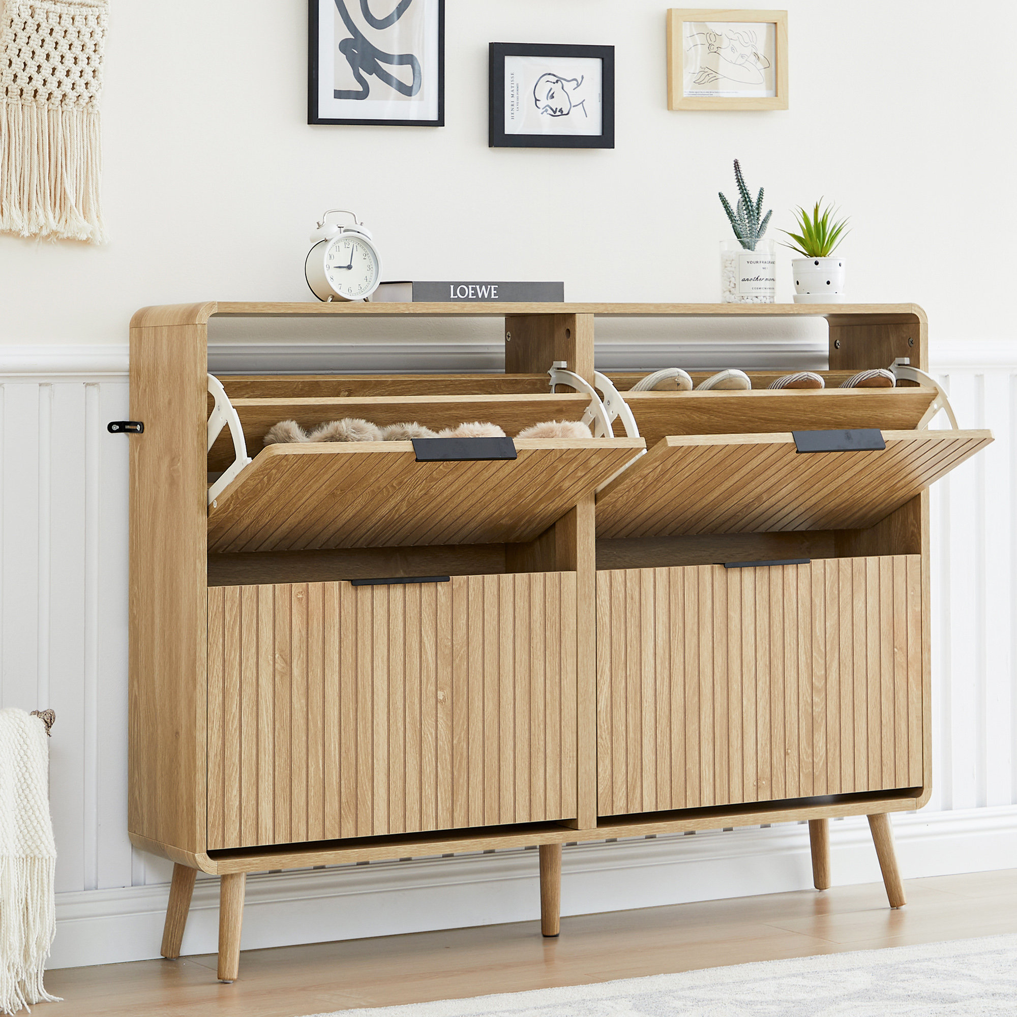George Oliver 16-Pair Shoe Storage Cabinet & Reviews | Wayfair