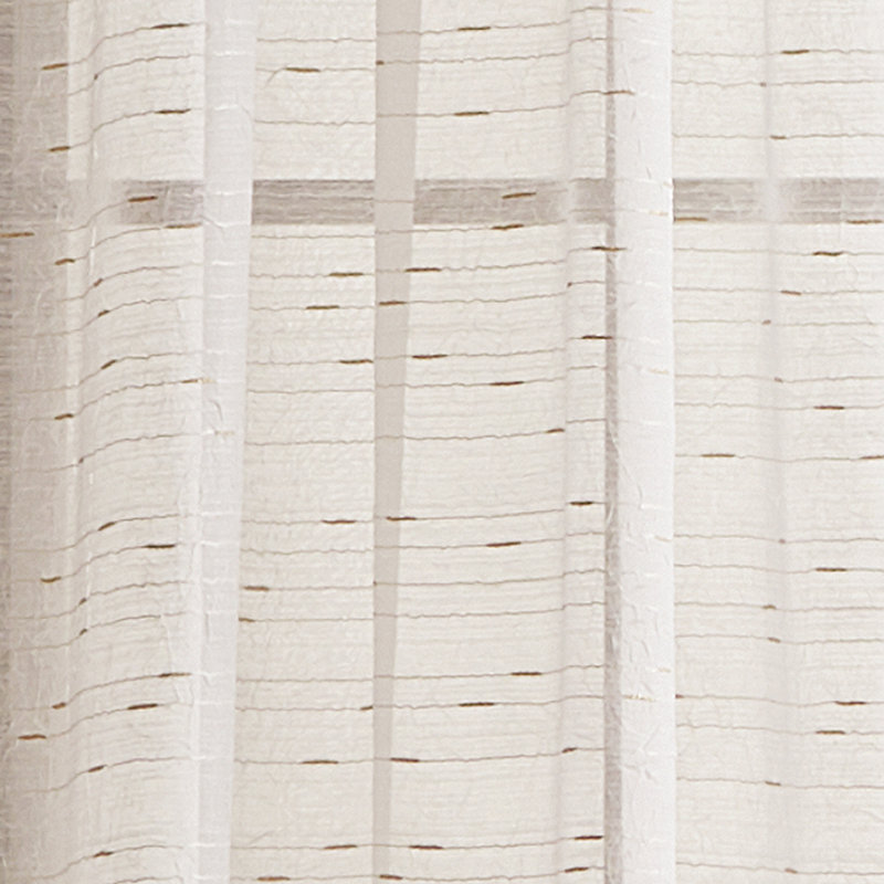Modern Off-White Sheer Polyester Rod Pocket Curtain Panels