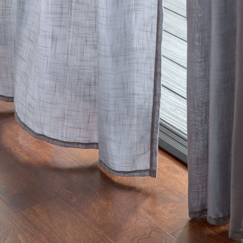 Misenheimer Solid Semi-Sheer Rod Pocket Curtain Panels, 52" x 84", Gray