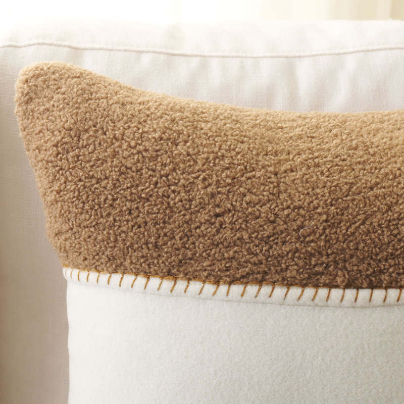 Housse et insert de coussin carré Camdyn, Chameau/Ivoire