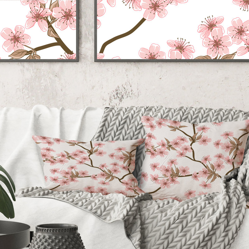 Floral Throw Pillow, 16" x 16"
