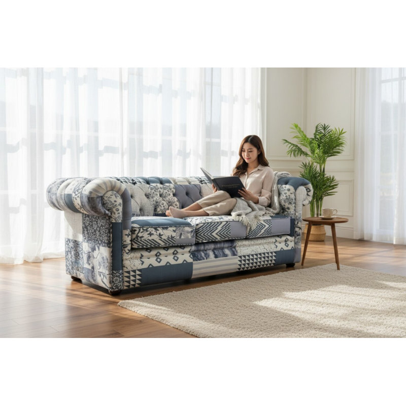 Chesterfield Thomas 3+2 Charles Patchwork Beige Living Room Sets Suite Offer