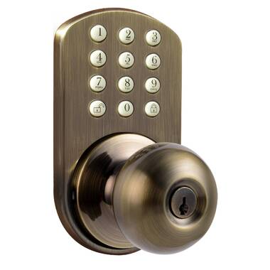 Honeywell 8732101 Electronic Entry Knob Door Lock Antique Brass