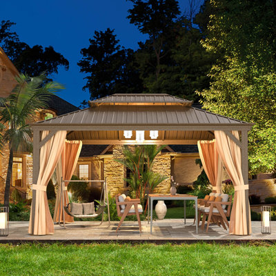 12 Ft. W x 14 ft. D Metal Patio Gazebo