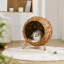 Chaton tissé à la main à motif de feuilles de bananier tissé à la main avec coussin, lit pour chat tissé à la main-676011222