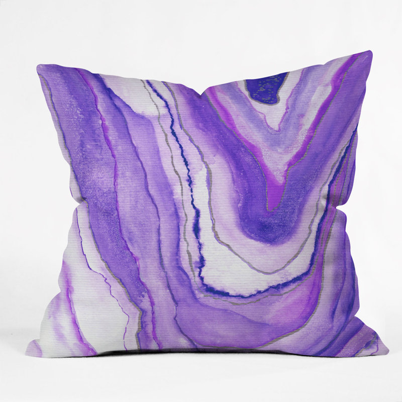 Coussin décoratif intérieur/extérieur viviana gonzalez agate, 16 po x 1 po, Mauve