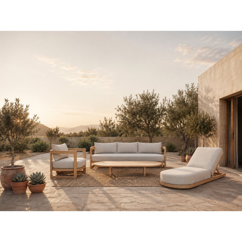 Muse Outdoor Teak Lounge Chair, Gray