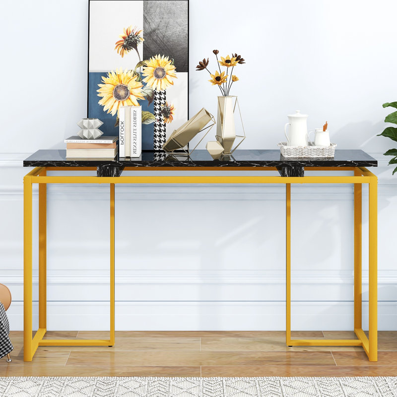 Console 35,42 po Melveen, Noir, Doré