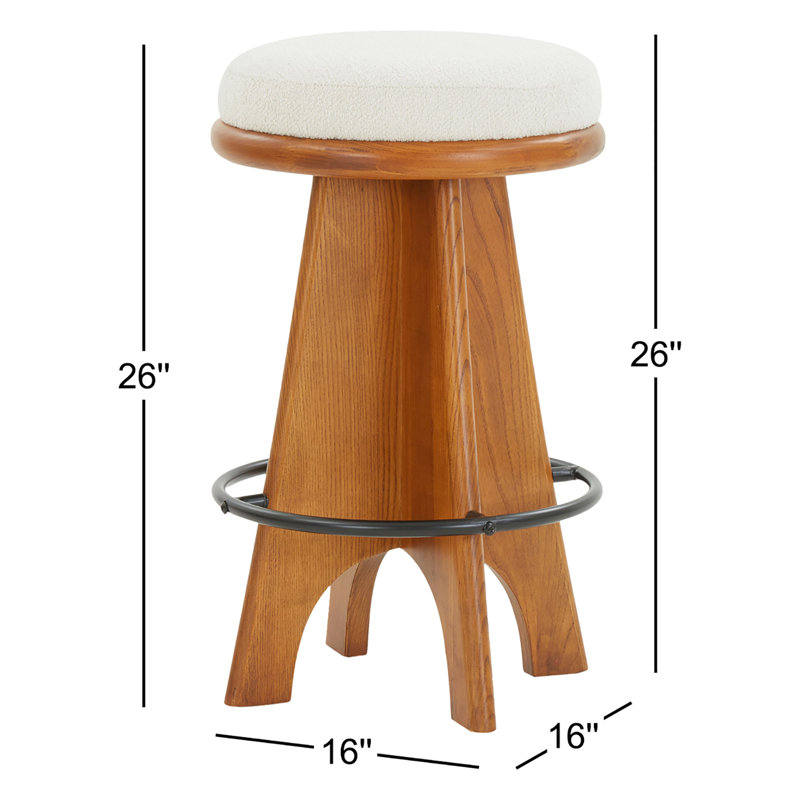 Bellarita Round Stool, Counter Stool (26” Seat Height), Walnut