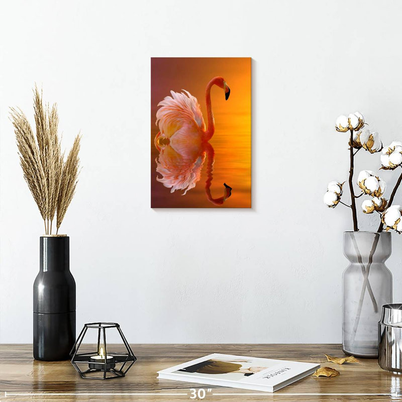 Brampt Flamingo Water Reflection, 12" H x 8" W