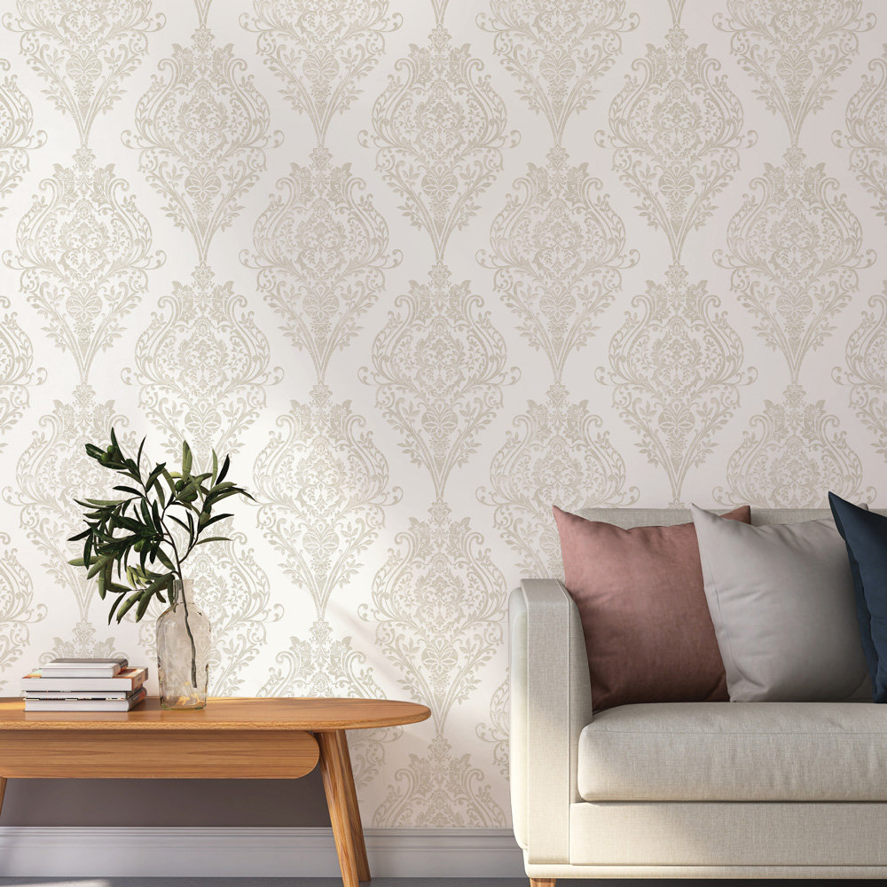 Kwon Damask Wallpaper, Champagne