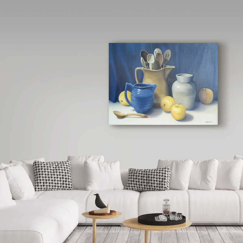 «Blue Pitcher» par Cecile Baird, reproduction sur toile, H 35 po x l 47 po x P 2 po