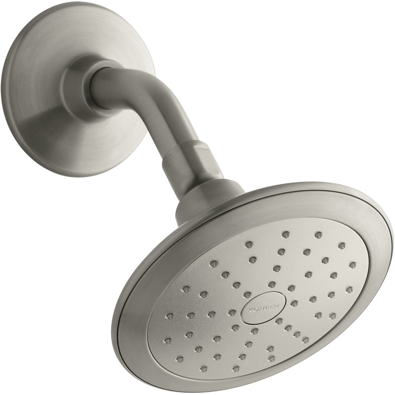 Pomme de douche à fonction unique 1,75 GPM Kohler Alteo avec technologie d'induction d'air Katalyst, Nickel brossé éclatant