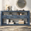 Console pour salon, 4 tiroirs et 2 tablettes, bureau élégant avec tablettes, fonctionnel-1804146605