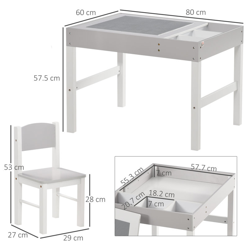 Abiorn Kids 2 Piece Rectangular Play Or Activity Table and Chair Set