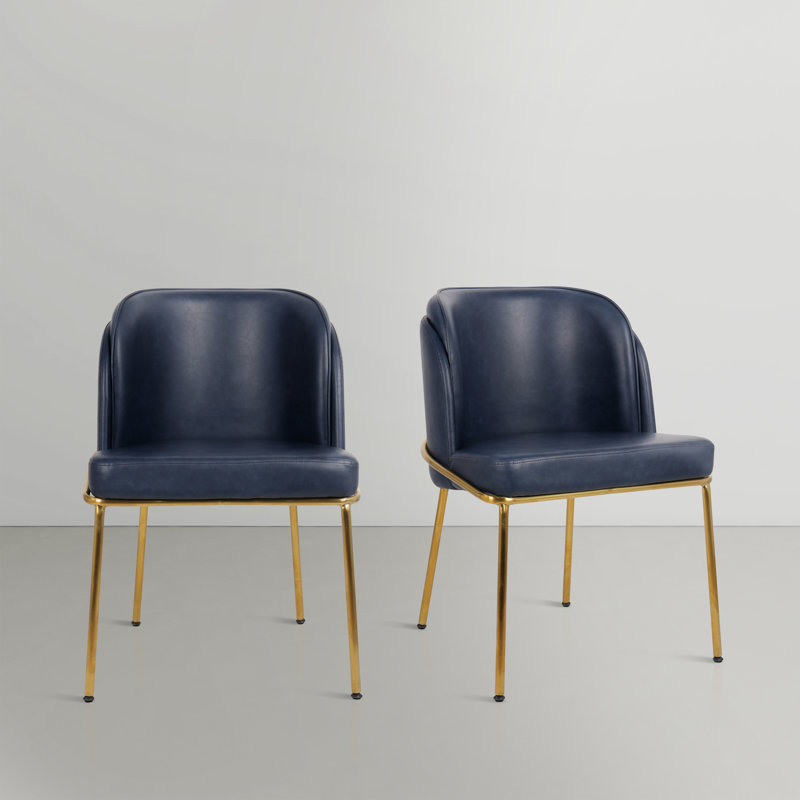 Jagger Side Chair, Navy Vegan Leather