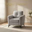 Chaise en tissu gris clair Callie de 39 po avec coussin capitonné et pieds en métal
