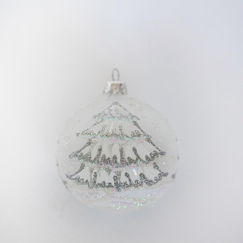 Ornement boule de neige enneigée, Blanc