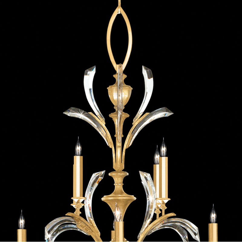 Beveled Arcs 16 - Light Chandelier, Gold Leaf