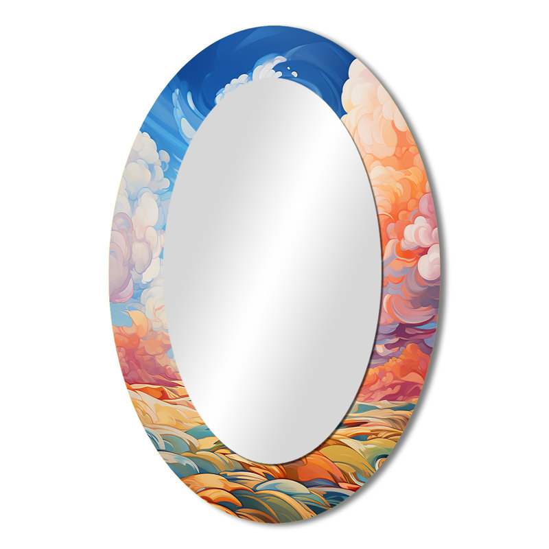 Clouds Skys Canvas VI - Modern Oval Wall Mirror, 36" x 24"