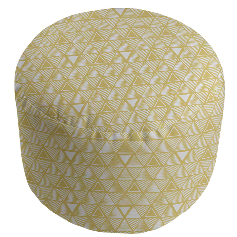 Upholstered Pouf, Yellow