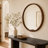 Round Solid Wood Framed Wall Mirror, Decorative Bathroom Vanity Mirror-1067851437-1061636500