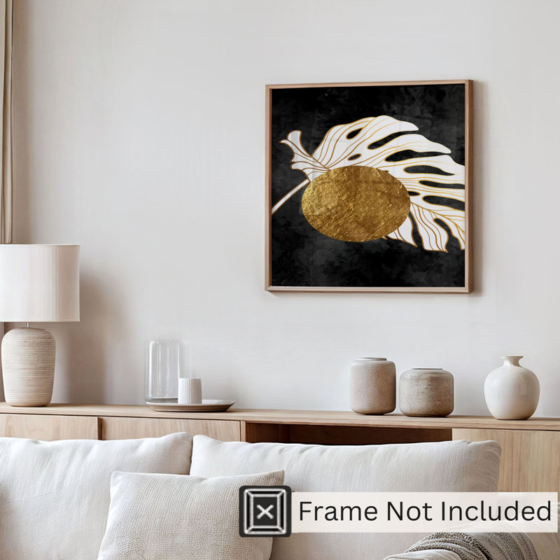«Botanical Monstera Leaf Elegance Bohemian», reproduction d'art non encadrée, H 16 po x l 16 po