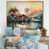 Toile avec cadre flottant or