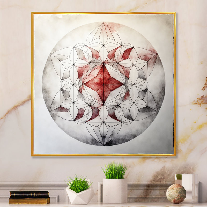 Sacré géométrie dans des tons de couleurs rétro IV - reproduction sur toile flottante, Or, L 24 po x H 24 po