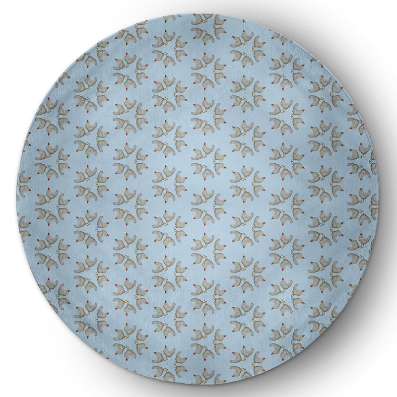 Elioth Chenille Geometric Indoor Rug, Round 5'