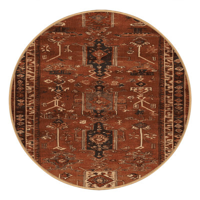 Tapis brun turc lavable à la machine