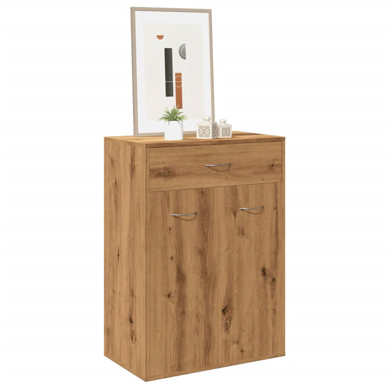 Sandara 12 Pair Shoe Storage Cabinet, Artisan Oak