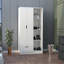 Armoire-penderie Memphis avec 4 tablettes de rangement et 1 tiroir blanc-1542862262