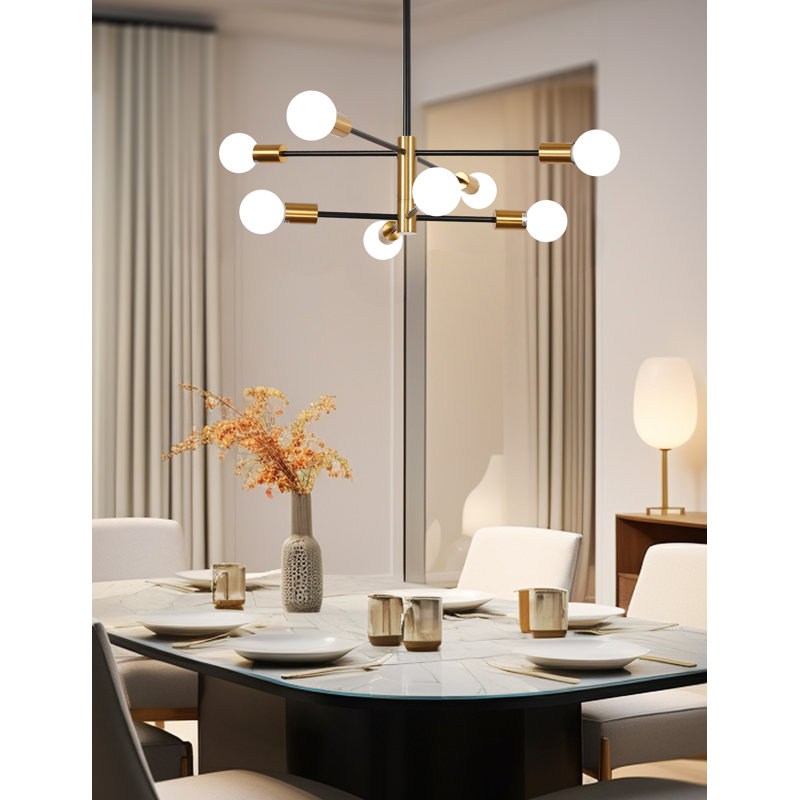 Lustre linéaire moderne Spoutnik à 8 lumières Olaniyan
