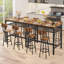 Ensemble de table de bar 5 pièces Lysle avec tablette en métal, ensemble de salle à manger, table à hauteur de comptoir et 4 tabourets de bar Lysle-1146240959-1146240944-1146240946