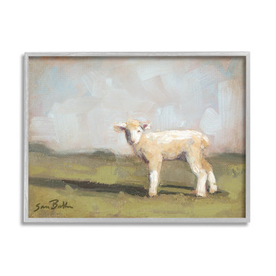 Bébé agneau, art de giclée de terre ferme par Sara Baker