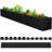 32 X 3.5 X 3.5 Inch Long Rectangular Planter Box Window Sill Plant Box Metal Water Trough Indoor Large Modern Steel With Drainage Holes Herb Garden Home(Black)