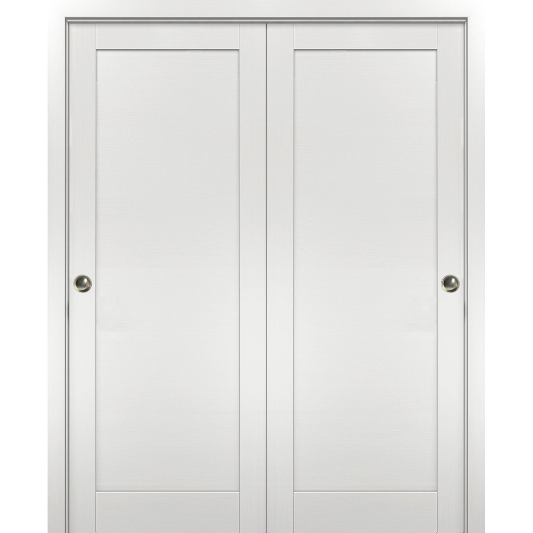 Planum Paneled MDF + Wood Sliding Closet White Doors SARTODOORS 