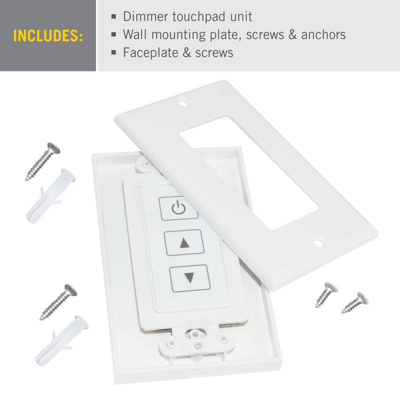 Pavé tactile mural sans fil pour gradateurs à DEL blanches