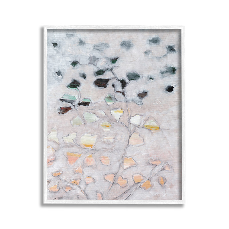 "Pastel Ombre Plant Leaves", art mural sur toile par Nikita Jariwala, Estampe numérique encadrée blanc bord de mer