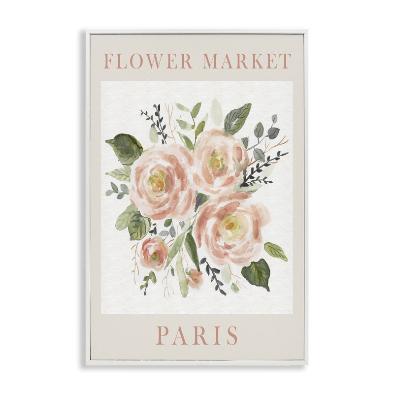 Estampe numérique du marché aux fleurs au pastel de Paris, design par Carol Robinson, H 18 po x l 12 po