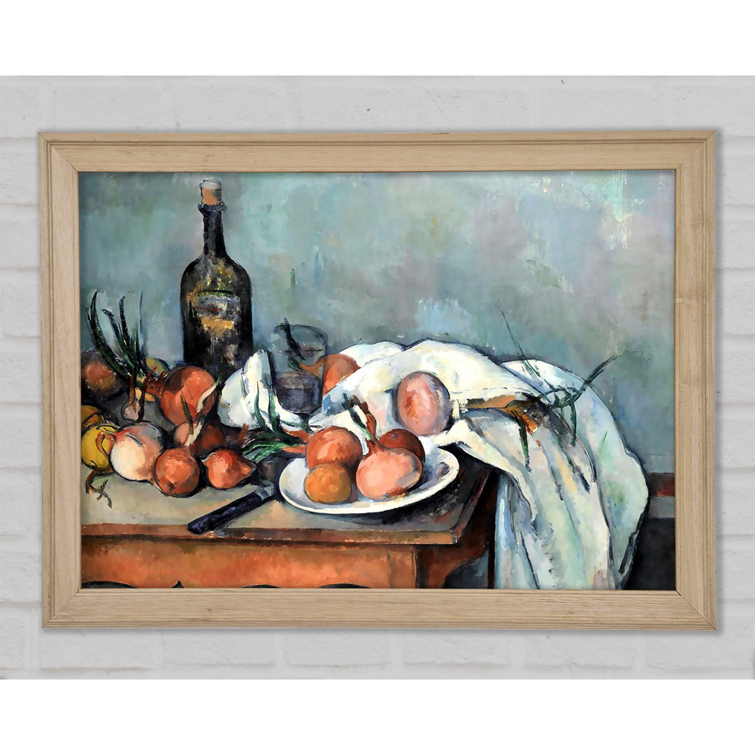 Cezanne Stillleben mit Zwiebeln - Einzelner Bilderrahmen Kunstdrucke