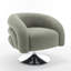 Fauteuil d'appoint pivotant en bois confortable pour le salon et la chambre à coucher