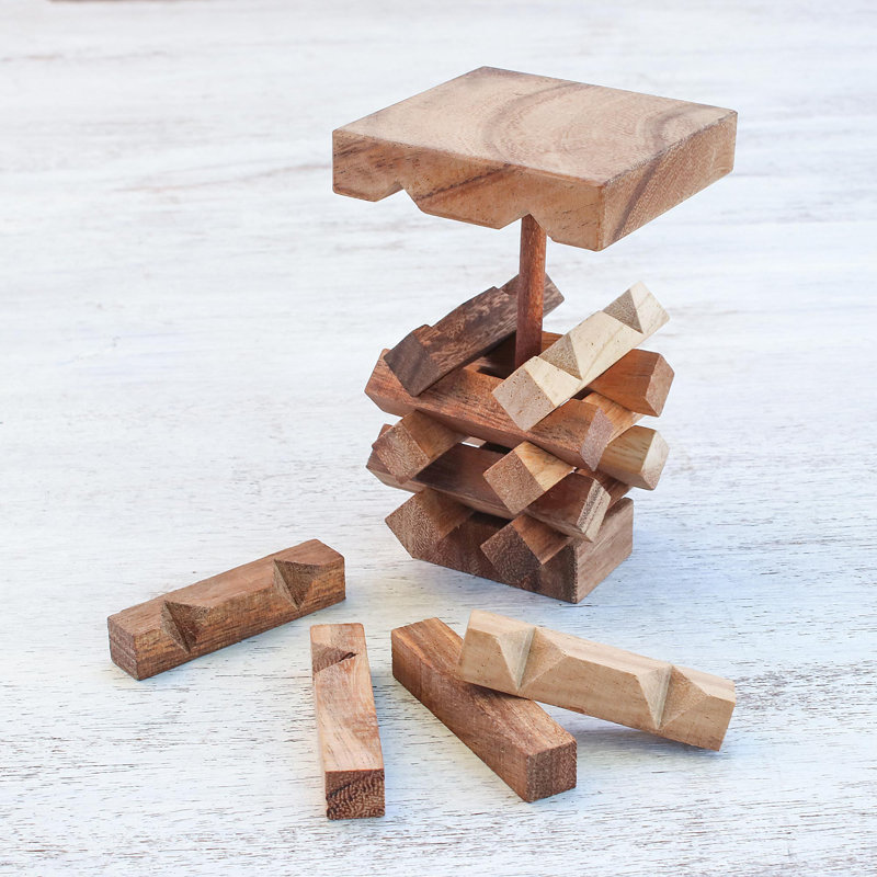 Jardines, tour de Pise, casse-tête en bois